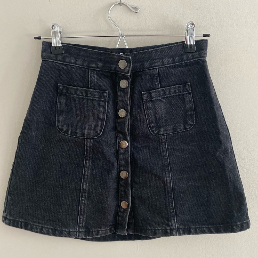 Black Button Miniskirt